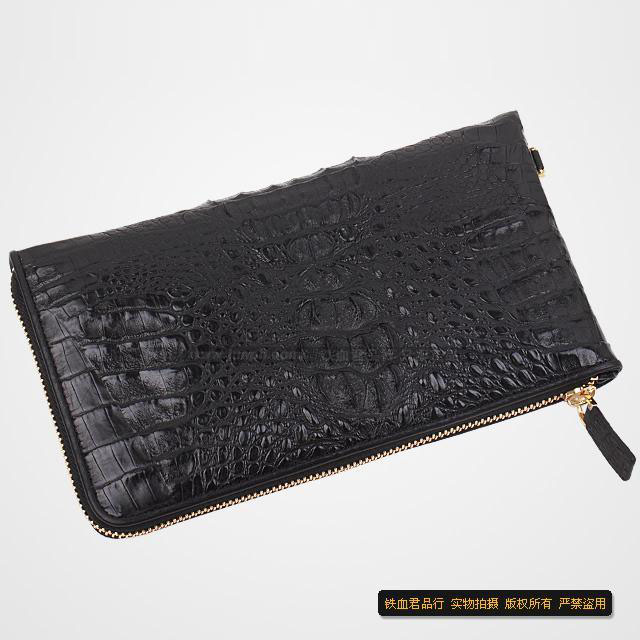 11寸鳄鱼皮手拿钞票夹 手工制作