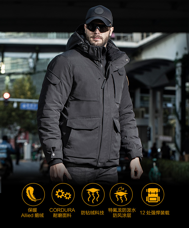 新品龙牙守护者重型战术防寒羽绒服加强版工装款羽绒服户外防寒服铁血